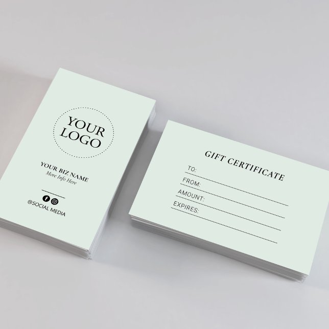 Cartão De Visita Logotipo Moderno de Negócios de Menta para Certifi (Criador carregado)