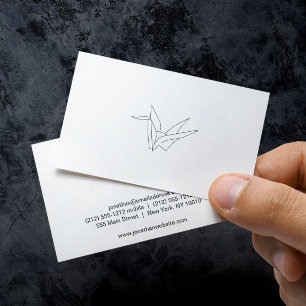Cartão De Visita Logotipo moderno do guindaste de Origami