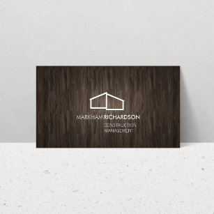 Cartão De Visita Logotipo moderno do lar II Madeira marrom