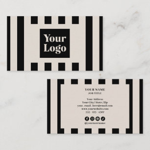 Cartão De Visita Logotipo Moderno Ícone de Mídia Social Faixa Preta