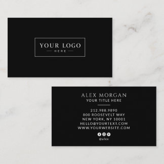 Cartão De Visita Logotipo Moderno Profissional Preto