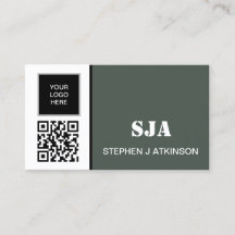 Logotipo Moderno QR Code Sage Green Professional