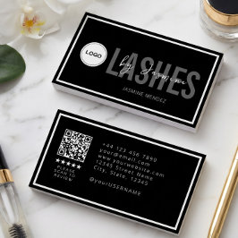 Cartão De Visita Logotipo Moderno QR Revisão Preto Branco Artista d