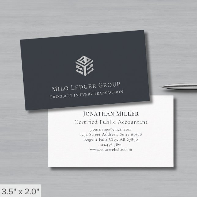Cartão De Visita Logotipo moderno simples (Criador carregado)