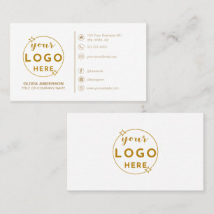 Cartão De Visita Logotipo Moderno Simples Ícones Personalizados Míd