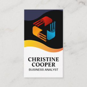 Cartão De Visita Logotipo moderno técnico   Nós eletrônicos