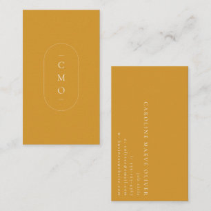 Cartão De Visita Logotipo Monograma Amarelo Minimalista Moderno Sim