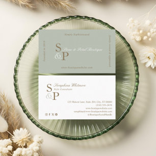 Cartão De Visita Logotipo Monograma de Boutique Elegante Minimalist