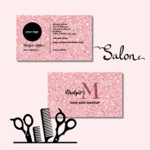 Logotipo monograma de maquiagem de cabelo com bril