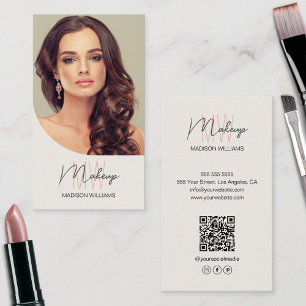 Cartão De Visita Logotipo Monograma Foto Maquiador Tan
