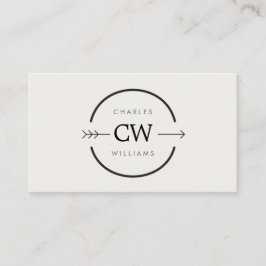 Cartão De Visita LOGOTIPO MONOGRAMA HIP & EDGY com SETA na CINZA LU