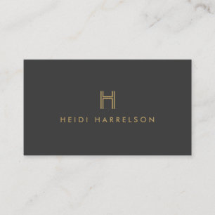 CARTÃO DE VISITA LOGOTIPO MONOGRAMA INICIAL DA LUXE MODERNA DOURADA