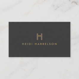 CARTÃO DE VISITA LOGOTIPO MONOGRAMA INICIAL DA LUXE MODERNA DOURADA