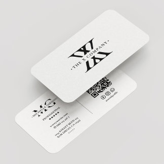 Cartão De Visita Logotipo Monograma X Branco Simples Moderno