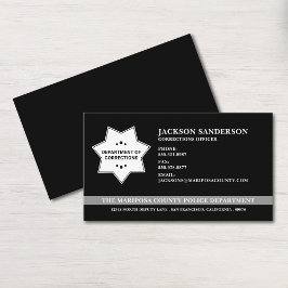 Cartão De Visita Logotipo oficial de correções de Polícia personali