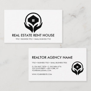 Cartão De Visita Logotipo para Corretor de Imóveis Aluguel de Casa