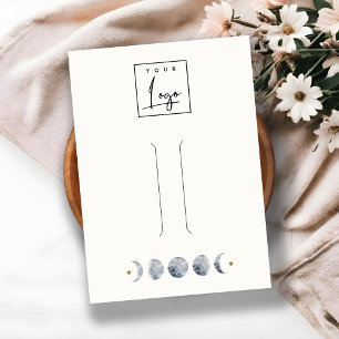 Cartão De Visita Logotipo para exibição de pino de aquarela de lua