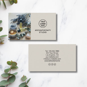 Cartão De Visita Logotipo Personalizado AromaTherapia Spa Professio