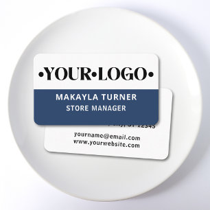 Cartão De Visita Logotipo Personalizado Azul