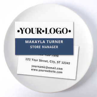 Cartão De Visita Logotipo Personalizado Azul