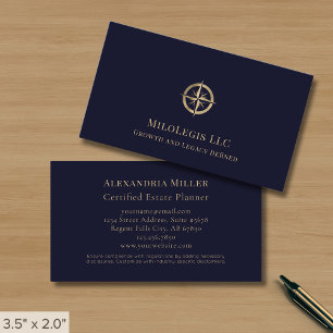Cartão De Visita Logotipo Personalizado Azul Escuro Profissional