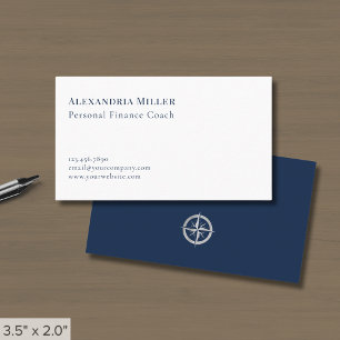 Cartão De Visita Logotipo personalizado azul-Marinho minimalista