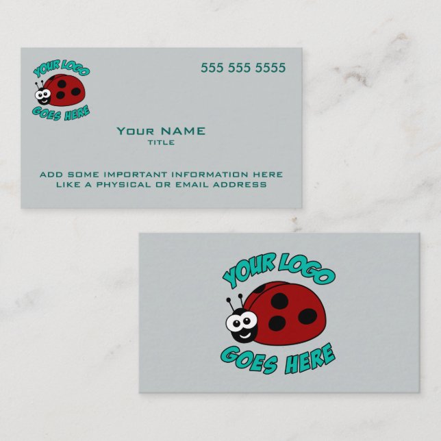 Cartão De Visita Logotipo personalizado azul moderno (Frente/Verso)