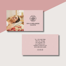 Cartão De Visita Logotipo Personalizado Centro de Bem-Estar Spa Ros