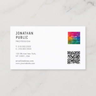 Cartão De Visita Logotipo Personalizado Código QR Moderno Elegante