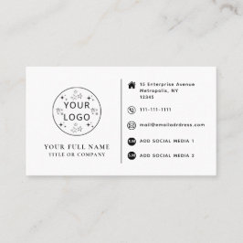 Cartão De Visita Logotipo Personalizado, Contato e Redes Sociais Mi