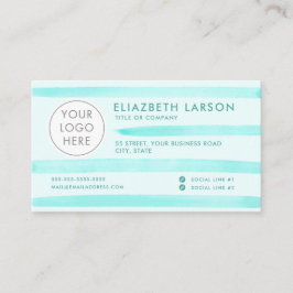 Cartão De Visita Logotipo personalizado Cor azul minimalista modern