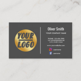 Cartão De Visita logotipo personalizado da empresa gold Dark cinza