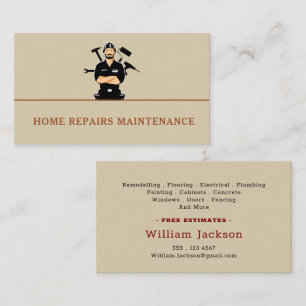 Cartão De Visita logotipo personalizado de construção de homem habi