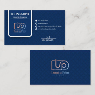 Cartão De Visita Logotipo Personalizado de Estúdio Profissional Azu