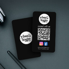 Cartão De Visita Logotipo personalizado de mídia social Código QR p