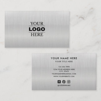 Cartão De Visita Logotipo Personalizado de Negócios Modernos com Ma