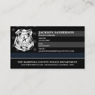 Cartão De Visita Logotipo Personalizado de Oficial de Polícia Lei e