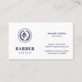 Cartão De Visita Logotipo personalizado do compro Barber - branco s