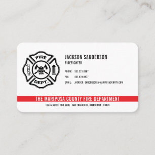 Cartão De Visita Logotipo Personalizado do Departamento de Bombeiro