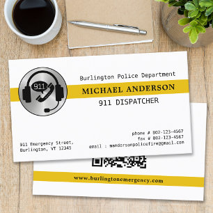 Cartão De Visita Logotipo personalizado do expedidor 911 Código QR 