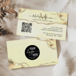Cartão De Visita Logotipo Personalizado Dourado Clássico Monograma 