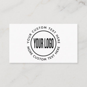 Cartão De Visita Logótipo personalizado e branco de texto ou qualqu
