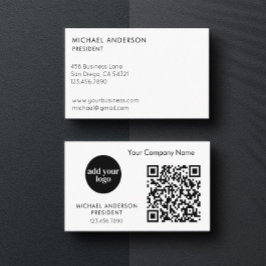 Cartão De Visita Logotipo Personalizado e Código QR de Negócios Mod