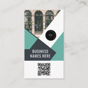Cartão De Visita Logotipo personalizado e código QR moderno e profi