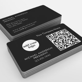 Cartão De Visita Logotipo Personalizado e Código QR para Negócios N