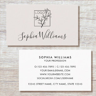 Cartão De Visita Logotipo Personalizado Elegante Moderno Branco-Ext