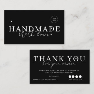 Cartão De Visita Logotipo Personalizado Feito à Mão com Amor Obriga