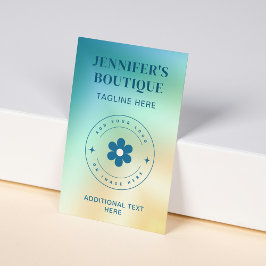 Cartão De Visita Logotipo Personalizado Gradiente Amarelo Azul-turq