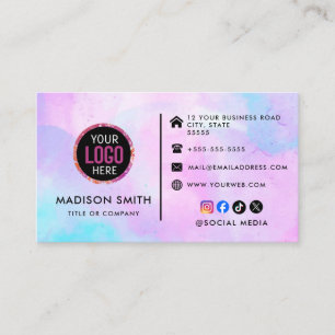 Cartão De Visita Logotipo personalizado ícones de mídia social mini