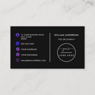 Cartão De Visita Logótipo personalizado ícones modernos das mídi